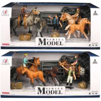 Sparkys Zvířátka z farmy - Set koní s jezdcem a příslušenstvím 2 druhy