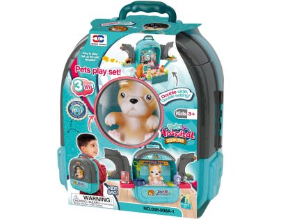 Sparkys Zvířecí nemocnice v batohu Pes 3v1 modrá