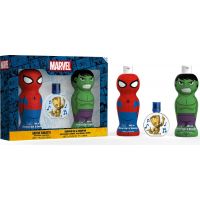 Spiderman a Hulk set sprchových gelů a šamponů 400 ml a toaletní voda Grooth 50 ml