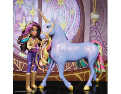 Spin Master Jednorožčí akademie světelný jednorožec Wildstar 28 cm s Panenkou Sophia 24 cm