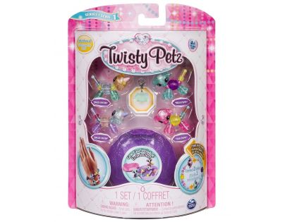 Spin Master Twisty Petz zvířátka a náramky miminka čtyřbalení fialový drahokam