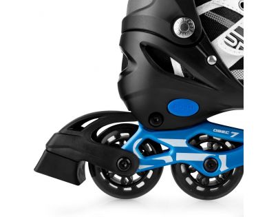 Spokey Burnish Kolečkové brusle regulovatelné ABEC7 Carbon černomodré vel. 34-38