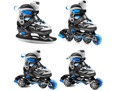Spokey Quattro 4 v 1 Brusle černomodré regulovatelné vel. 30 - 33