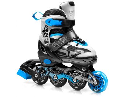 Spokey Quattro 4 v 1 Brusle černomodré regulovatelné vel. 30 - 33