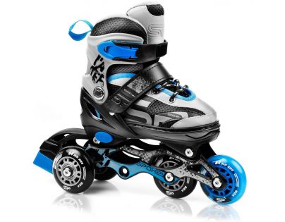 Spokey Quattro 4 v 1 Brusle černomodré regulovatelné vel. 30 - 33