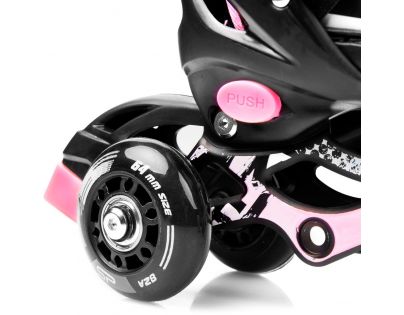 Spokey Quattro 4 v 1 Brusle černorůžové regulovatelné vel. 30 - 33