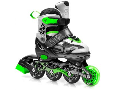 Spokey Quattro 4 v 1 Brusle černozelené regulovatelné vel. 30-33