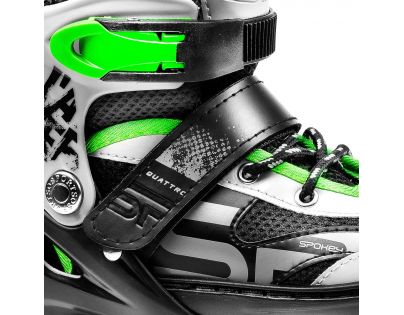 Spokey Quattro 4 v 1 Brusle černozelené regulovatelné vel. 30-33