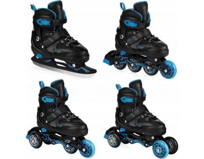 Spokey Quattro 4 v 1 Brusle regulovatelné černomodré vel. 30 - 33