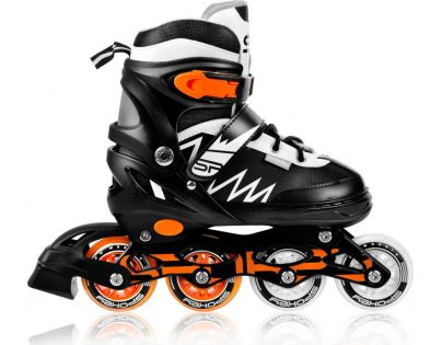 Spokey Tony Kolečkové brusle černooranžové ABEC7 Carbon vel. 34-38