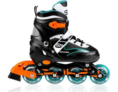Spokey Tony Kolečkové brusle černotyrkysové ABEC7 Carbon vel. 29-33