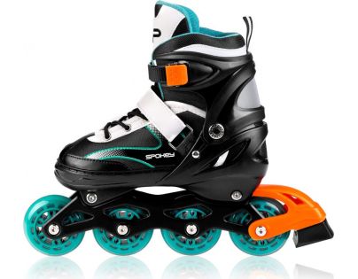Spokey Tony Kolečkové brusle černotyrkysové ABEC7 Carbon vel. 29-33