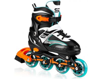 Spokey Tony Kolečkové brusle černotyrkysové ABEC7 Carbon vel. 29-33