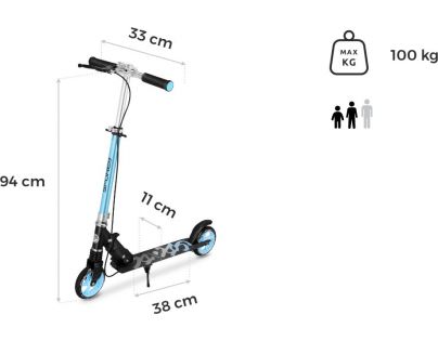 Spokey Vacay Pro Koloběžka s ruční brzdou modrá