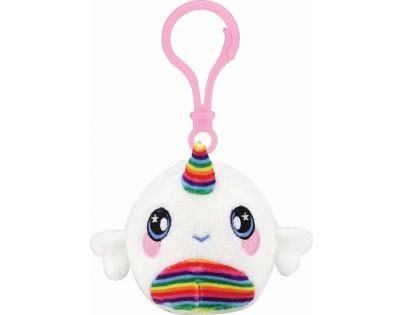 Squeezamals přívěsek 6 cm bílo duhový slon