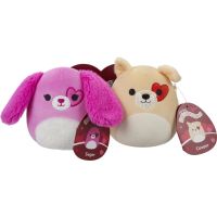 Squishmallows 1 + 1 Růžový a světlý pes Sager a Cooper 20 cm