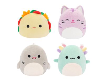 Squishmallows Micromallows 4Pack Axolotl, Kočka, Taco, Žralok