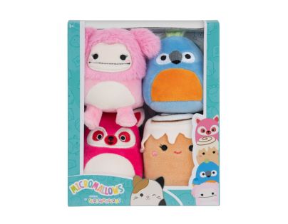 Squishmallows Micromallows 4Pack Mýval, Bigfoot, Ara, Skořicová rolka