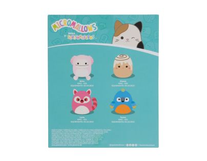 Squishmallows Micromallows 4Pack Mýval, Bigfoot, Ara, Skořicová rolka