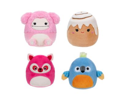 Squishmallows Micromallows 4Pack Mýval, Bigfoot, Ara, Skořicová rolka