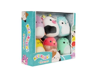 Squishmallows Micromallows 6Pack Krab, Želva, Kráva, Krocan, Ježen, Slimák