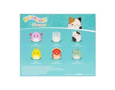 Squishmallows Micromallows 6Pack Krab, Želva, Kráva, Krocan, Ježen, Slimák