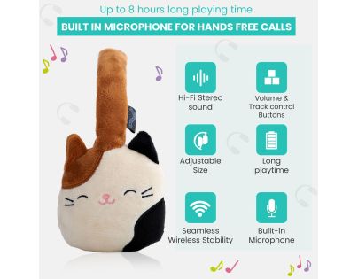 Squishmallows Plush Bluetooth Headphones - Cam