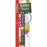 Ergonomická grafitová tužka pro leváky STABILO EASYgraph petrolejová 2 ks HB