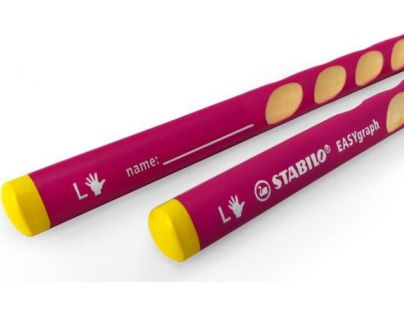 Ergonomická grafitová tužka pro leváky STABILO EASYgraph růžová 2 ks HB