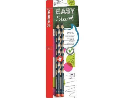 Ergonomická grafitová tužka pro praváky STABILO EASYgraph petrolejová 2 ks HB
