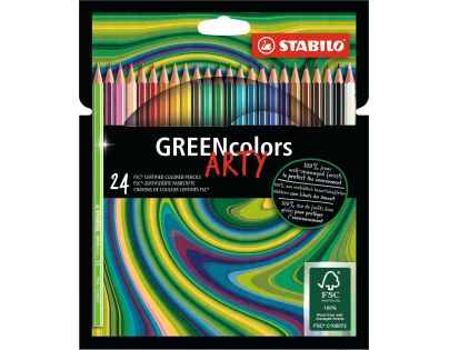 Pastelky šetrné k životnímu prostředí STABILO GREENcolors ARTY 24 ks sada
