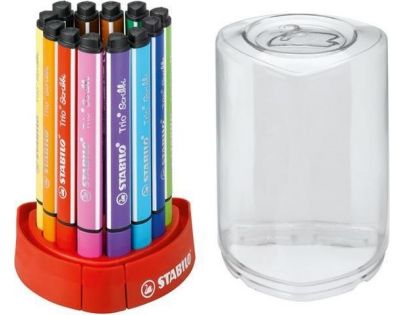 Vláknový fix s odpruženým hrotem STABILO Trio Scribbi 12 ks deskset