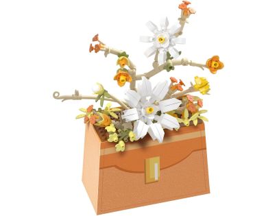 Stavebnice mini Květina v kabelce plast 232ks v krabičce 11x15x6cm