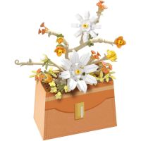 Stavebnice mini Květina v kabelce plast 232ks v krabičce 11x15x6cm 2