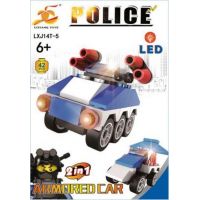 Epee Stavebnice Policie s LED kostkou 2v1 Armored Car 42 dílků