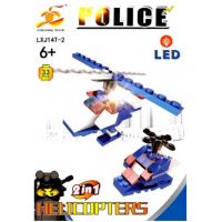Epee Stavebnice Policie s LED kostkou 2v1 Helicopters