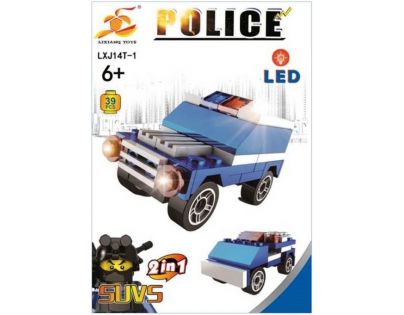 Epee Stavebnice Policie s LED kostkou 2v1 SUVS