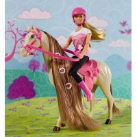 Simba Steffi Love Panenka s koněm s hnědou hřívou 2