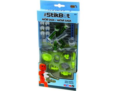 Stikbot action pack figurka s doplňky zelený s kšiltovkou