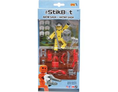 Stikbot action pack figurka s doplňky žlutý s helmou