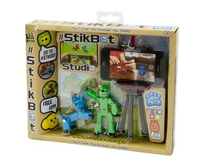 Stikbot Sada zvířátko + figurka zeleno-modrá