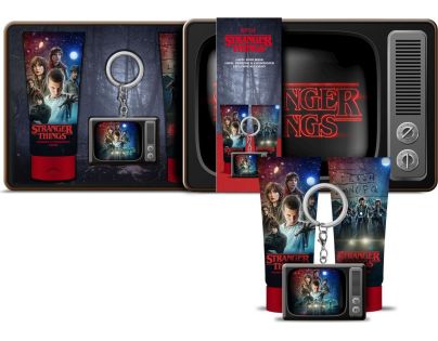 Stranger Things dárkový set se sprchovým gel 100 ml, šamponem, kondicionérem 100 ml a klíčenkou