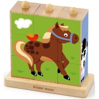 Studo Wood kostky Zvířátka z farmy - Poškozený obal
