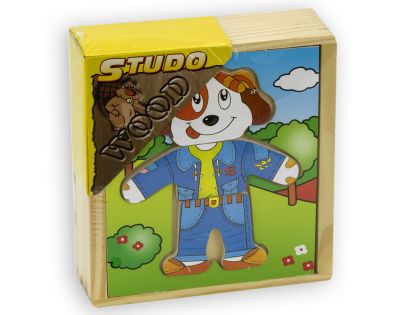 HM Studio Studo Wood Puzzle Šatní skříň pejska
