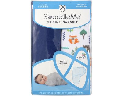 Summer Infant Zavinovačka SwaddleMe S modrá lesní motiv 2ks