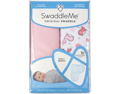 Summer Infant Zavinovačka SwaddleMe S růžová ptáčci 2ks