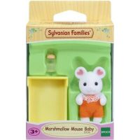 Sylvanian Families Baby Marshmallow myška s příslušenstvím 2