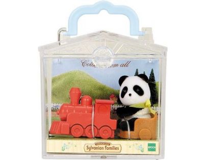 Sylvanian Families Baby příslušenství - panda, méďa a veverka si hrají doma - Panda