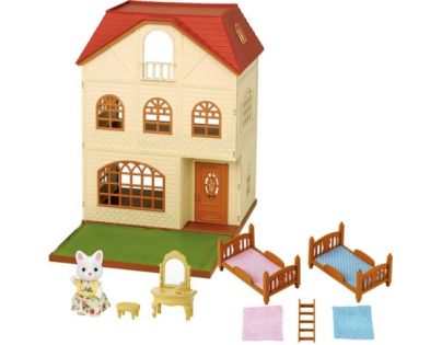 Sylvanian Families Dárkový set - Třípatrový dům s příslušenstvím a figrukou B - Poškozený obal 