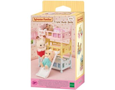 Sylvanian Families Nábytek Třípatrová postel se skluzavkou